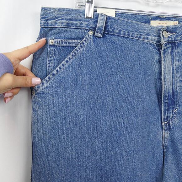 Levi's Premium Dad Utility Jeans Plus Sz 34 Golly Gee Wash Blue Premium Denim - Picture 4 of 16